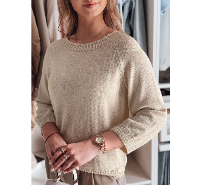 Dámsky oversize sveter SOFTICAN beige FashionStreet MY2432 Dámsky oversize sveter SOFTICAN beige FashionStreet MY2432