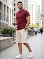 Pánske klasické bordové tričko FashionStreet RX5677