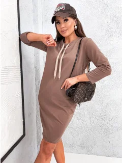 Dámské sportovní mini šaty v barvě cappuccino model 20905716 - Moon