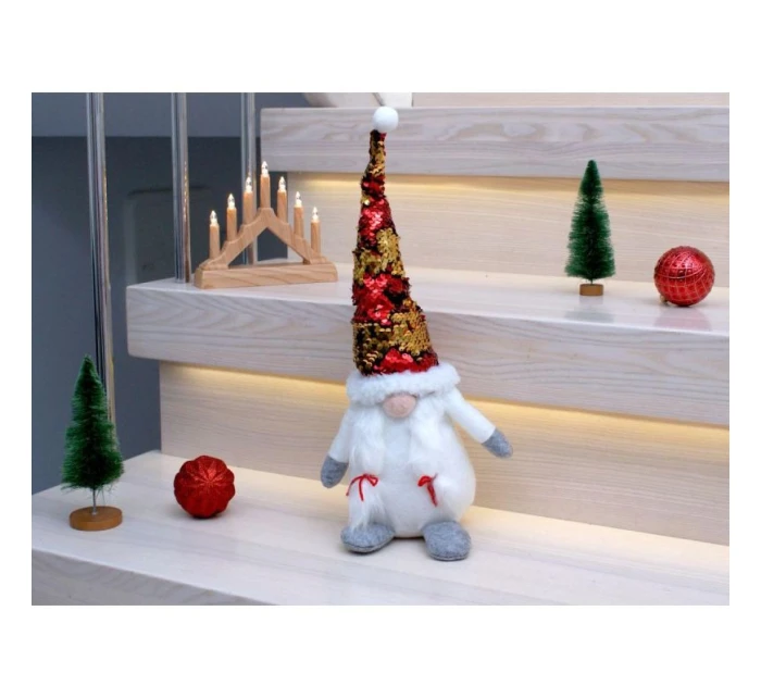 DEKORATÍVNY TRPASLÍK S MAGICKÝMI FLITRAMI 35CM BIELY