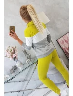 Farebná pruhovaná sada kiwi+biela