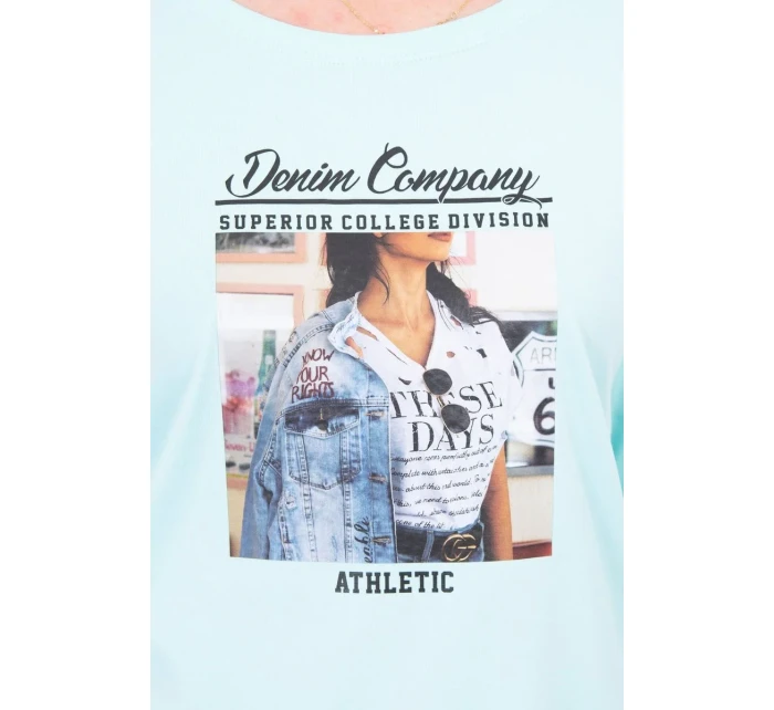 Halenka s potiskem model 18744162 mint - K-Fashion Halenka s potiskem model 18744162 mint - K-Fashion