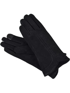 Dámské semišové antibakteriální rukavice model 16627282 Black - Semiline