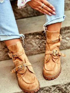 Dámské Kotníkové Boty Lu Boo Semišové s vykrojením Camel Rock Girl