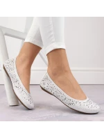 Kožená pohodlná polobotka W model 22033618 bílá - Rieker