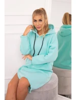 Šaty s kapucí a bočním rozparkem mint Šaty s kapucí a bočním rozparkem mint
