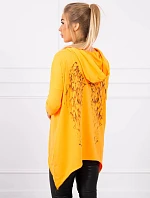 Mikina s potlačou krídiel oranžová neónová