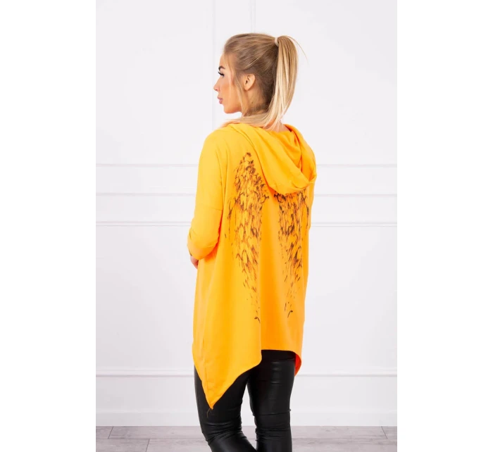 Mikina s potlačou krídiel oranžová neónová