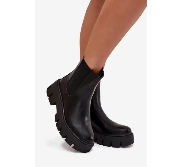 Dámské kotníkové boty s zipem Eko kůže Černé model 21709271 - Boto Dámské kotníkové boty s zipem Eko kůže Černé model 21709271 - Boto