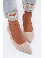 Materiálové lodičky Béžové model 22102872 - Boto