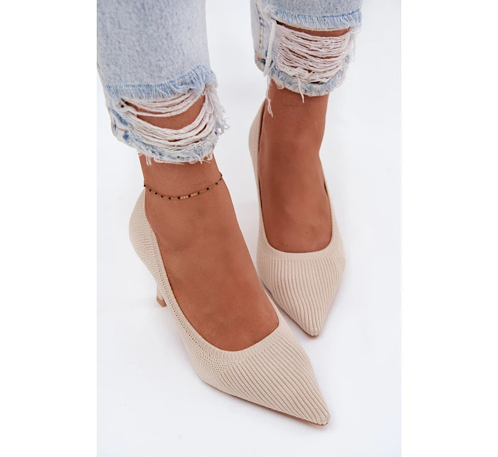 Materiálové lodičky Béžové model 22102872 - Boto