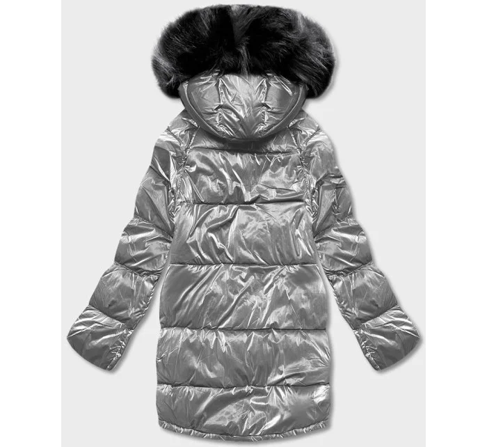 Šedo-čierna obojstranná oversize bunda (h-1088-61)