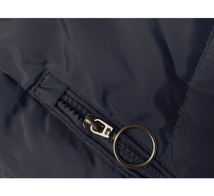 Tmavě modrá zimní bunda s kapucí model 21246055 - LHD Tmavě modrá zimní bunda s kapucí model 21246055 - LHD