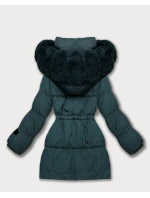 Zimowa kurtka damska z kapturem ciemny zielony model 21721864 - S'WEST