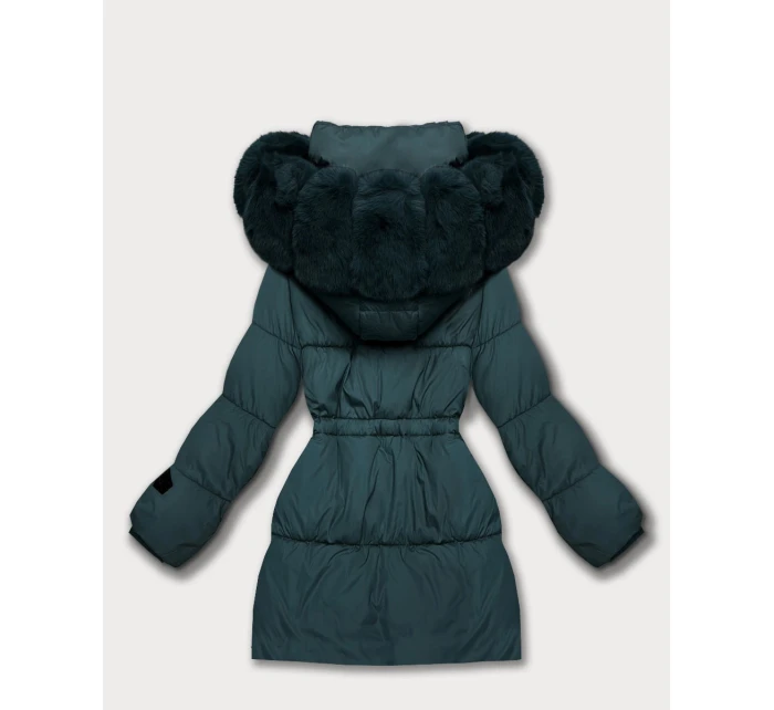 Zimowa kurtka damska z kapturem ciemny zielony model 21721864 - S'WEST