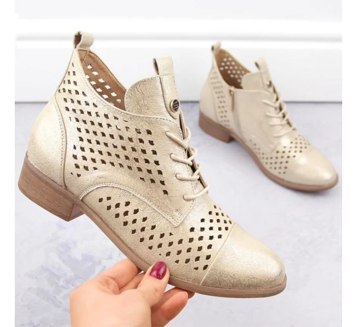 Ažurové boty W model 21939779 zlaté - Potocki