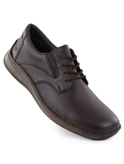 Rieker 05211-25 pánske pohodlné hnedé kožené poltopánky