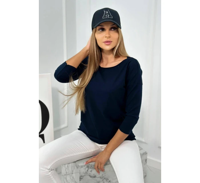 Blúzka ležérna tmavomodrá