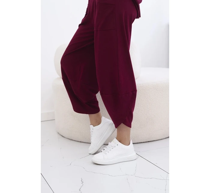 Súprava bavlnená blúzka + nohavice bordová Súprava bavlnená blúzka + nohavice bordová