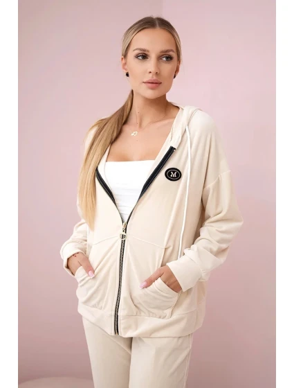 Velúrový set mikina + nohavice svetlá béžová Velúrový set mikina + nohavice svetlá béžová