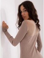 Sukienka RV SK model 19069241 ciemny bezowy - FPrice Sukienka RV SK model 19069241 ciemny bezowy - FPrice