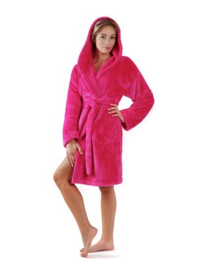 Dámsky župan Lilly extra s kapucňou 3/4 jedna veľkosť 3320 malinová - Vestis