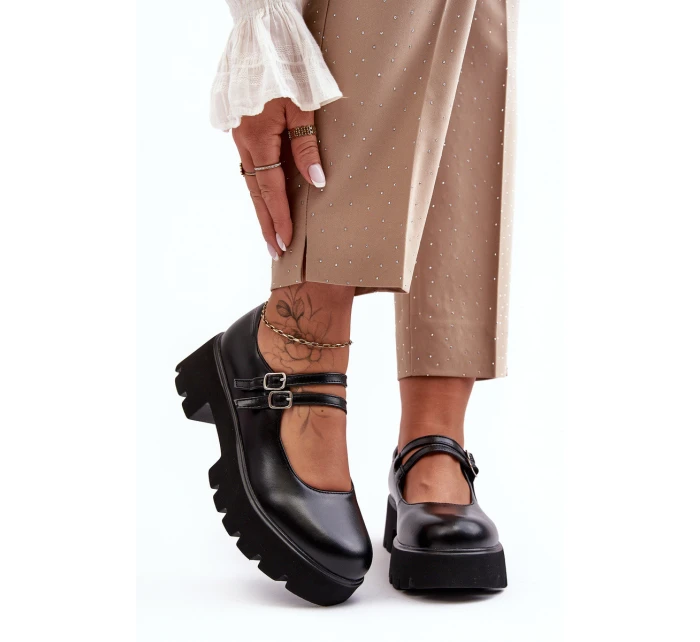 Damskie Półbuty Na Niskim Obcasie Czarne Saviwa Damskie Półbuty Na Niskim Obcasie Czarne Saviwa