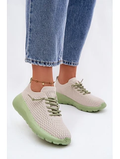 Materiálové Dámské Sportovní Boty Béžové Helinae