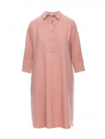 model 18407171 Rozšířené košilové šaty růžové - BeWear