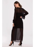 Dámské šifonové šaty se  Černá  model 18778242 - Makover