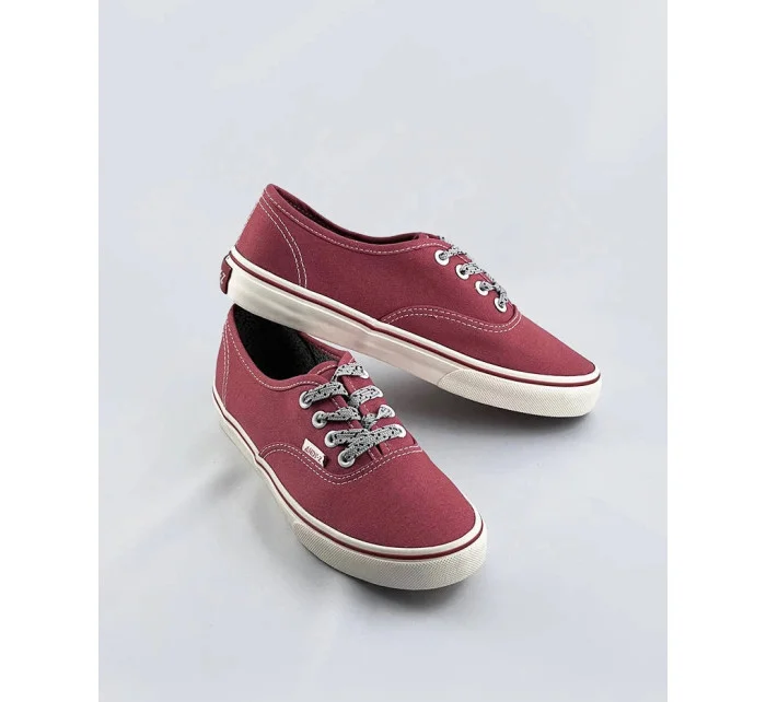 Tmavo ružové dámske šnurovacie tenisky (A8879)