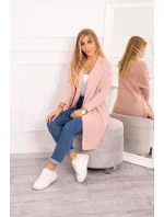Svetr s netopýřími rukávy pudrově růžový