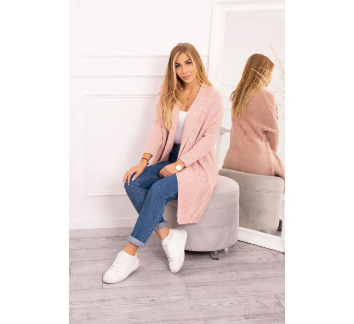 Svetr s netopýřími rukávy pudrově růžový
