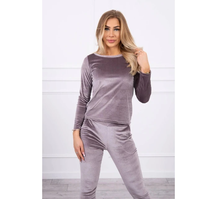 Velúrová súprava so zadným popruhom sivá Velúrová súprava so zadným popruhom sivá