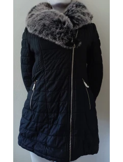 Dámská zimní bunda s kožíškem černá model 21758977 - Good looking