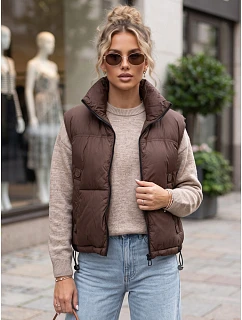 Kamizelka damska pikowana brązowa model 22358219 - FashionStreet