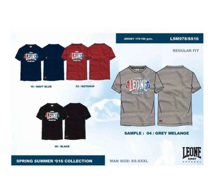 LEONE pánske tričko LSM978/S16 čierne "M"