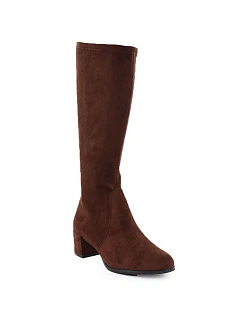 Dámské hnědé semišové kozačky Sergio model 22358992 - LEONE