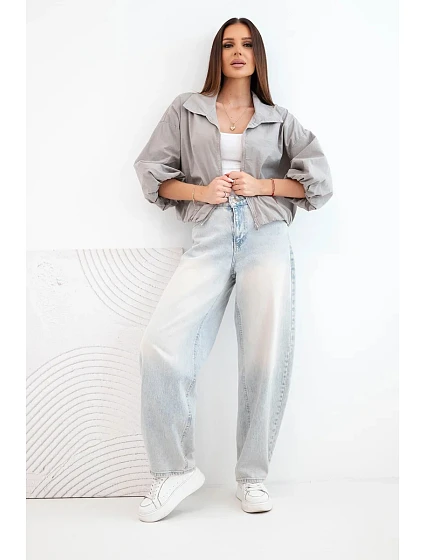 Dámská bavlněná bomber bunda na zip fango zelená
