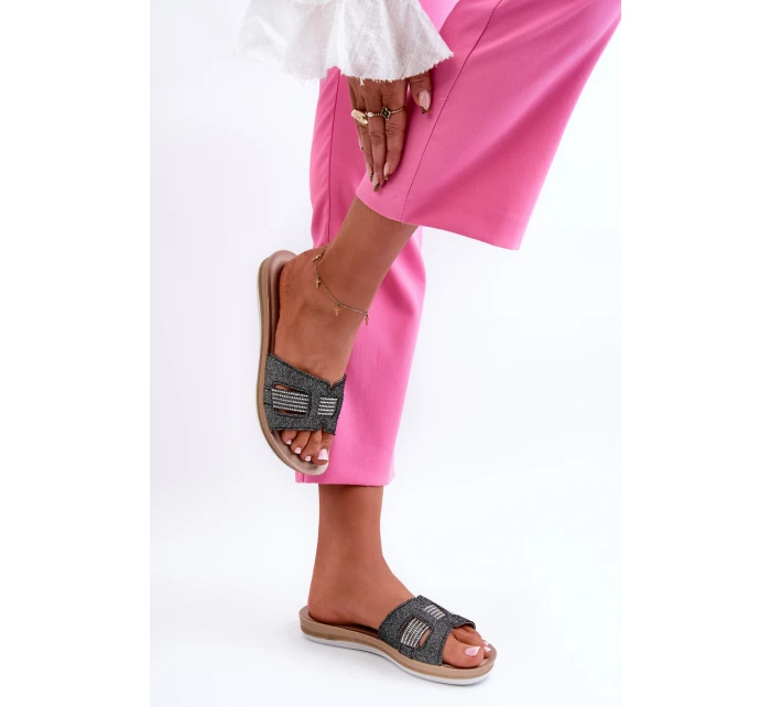 Pohodlné Lesklé Dámské Žabky model 21664627 Černé - Inblu