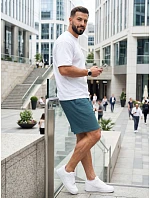 Pánske modré teplákové šortky FashionStreet SX2636 Pánske modré teplákové šortky FashionStreet SX2636