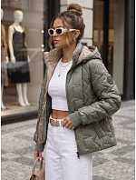 Dámska prechodná bunda s odnímateľnou kapucňou, zelená, FashionStreet TY5778 Dámska prechodná bunda s odnímateľnou kapucňou, zelená, FashionStreet TY5778