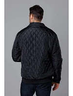 Černá pánská prošívaná bunda s límcem model 18344904 - J.STYLE Černá pánská prošívaná bunda s límcem model 18344904 - J.STYLE