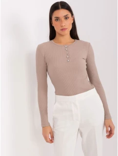 Tmavobéžová bavlnená blúzka BASIC FEEL GOOD (RV-BZ-9211.26X)
