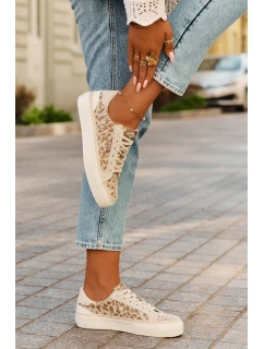 Niskie Trampki Damskie Panterka Lee Cooper LCW-25-02-3330L Beżowe