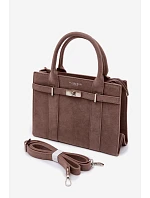 Kufříková kabelka z imitace semiše Tmavě béžová Noressa