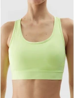 Dámska športová podprsenka s nízkou podporou z recyklovaných materiálov 4F - limetková Dámska športová podprsenka s nízkou podporou z recyklovaných materiálov 4F - limetková