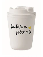 BABIČKA JEŠTĚ VÍC - biely termohrnček 300 ml BABIČKA JEŠTĚ VÍC - biely termohrnček 300 ml