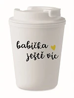 BABIČKA JEŠTĚ VÍC - biely termohrnček 300 ml