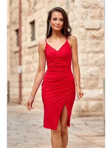 Večerné šaty SUK0405 červené - Roco Fashion Večerné šaty SUK0405 červené - Roco Fashion